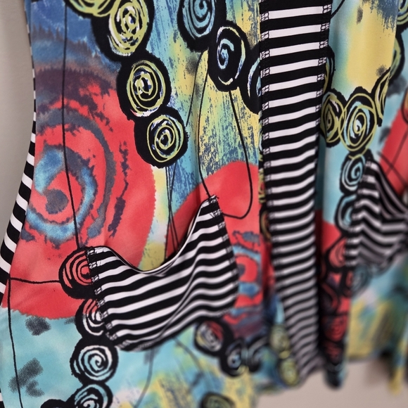 Frank Lyman Design Multicolor Striped Tunic Size 8 - Picture 3 of 4